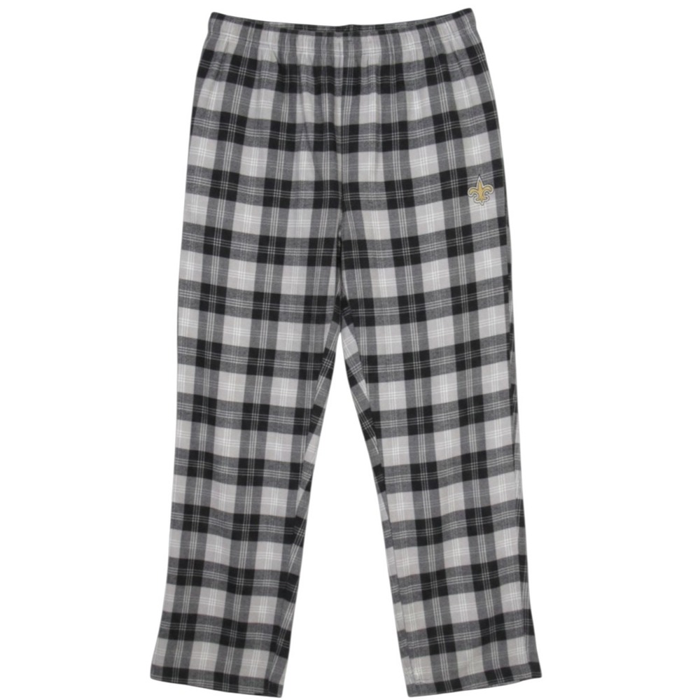 NFL TEAM APPAREL Flannel SAINTS FLEUR-DE-LIS LOGO Plaid LOUNGE PAJAMA PANTS 2XL
